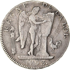 Monnaie, France, Écu de 6 livres française, 6 Livres, 1793, Strasbourg, TB+