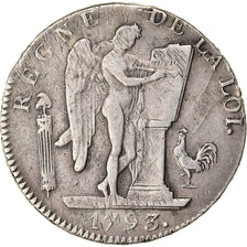 Moneda, Francia, Écu de 6 livres française, 6 Livres, 1793, Strasbourg, BC+