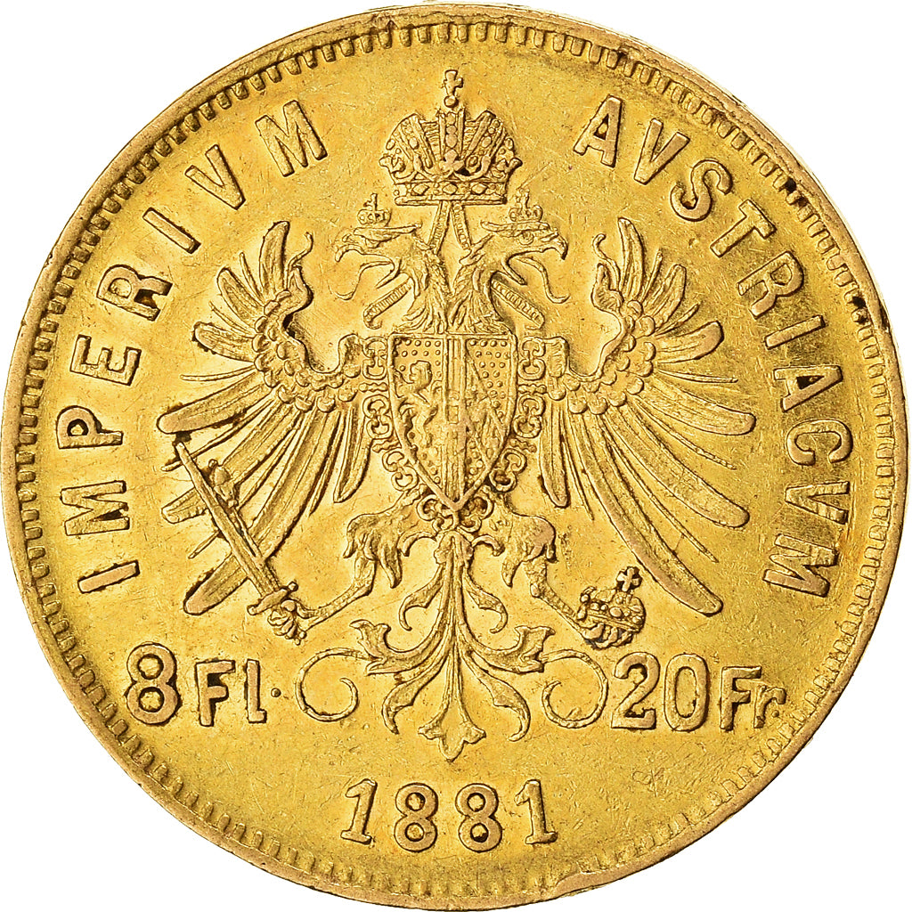 Monnaie, Autriche, Franz Joseph I, 8 Florins-20 Francs, 1881, TTB+, Or, KM:2269