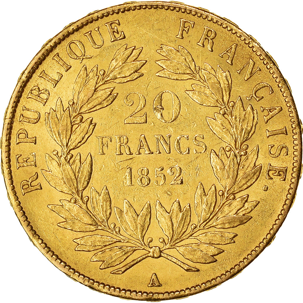 Monnaie, France, Napoleon III, 20 Francs, 1852, Paris, TTB+, Or, Gadoury:1060