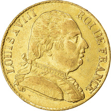 Coin, France, Louis XVIII, 20 Francs, 1815, London, AU(50-53), Gold, KM:1