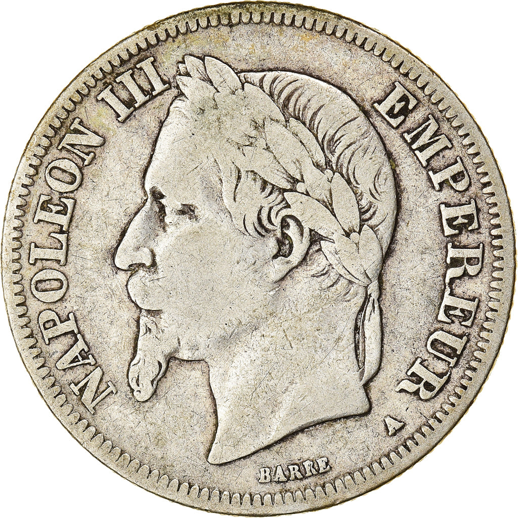 Munten, Frankrijk, Napoleon III, 2 Francs, 1867, Paris, FR, Zilver, KM:807.1