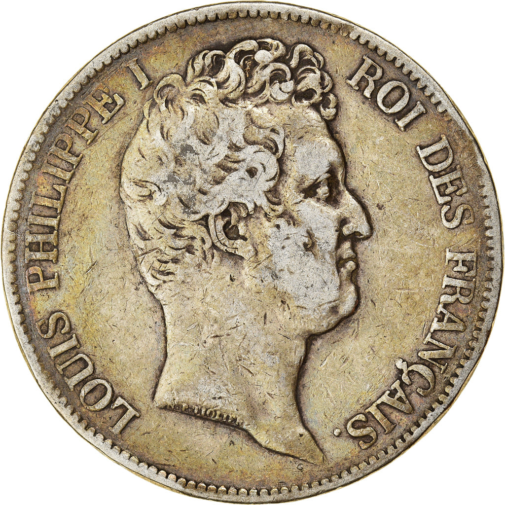 Coin, France, Louis-Philippe, 5 Francs, 1831, Lyon, VF(20-25), Silver, KM:735.4
