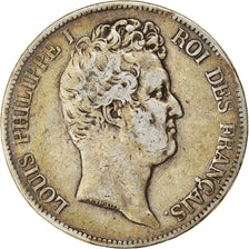 Coin, France, Louis-Philippe, 5 Francs, 1831, Lyon, VF(20-25), Silver, KM:735.4