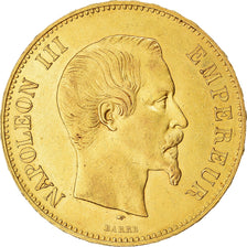 Moeda, França, Napoleon III, 100 Francs, 1857, Paris, AU(50-53), Dourado