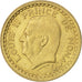 MONACO, Franc, 1943, KM #120a, AU(55-58), Aluminum-Bronze, 23, Gadoury #132,...