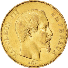Moneda, Francia, Napoleon III, 50 Francs, 1855, Paris, MBC, Oro, KM:785.1
