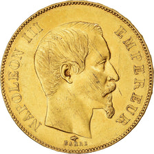 Moneta, Francia, Napoleon III, 50 Francs, 1857, Paris, BB, Oro, KM:785.1