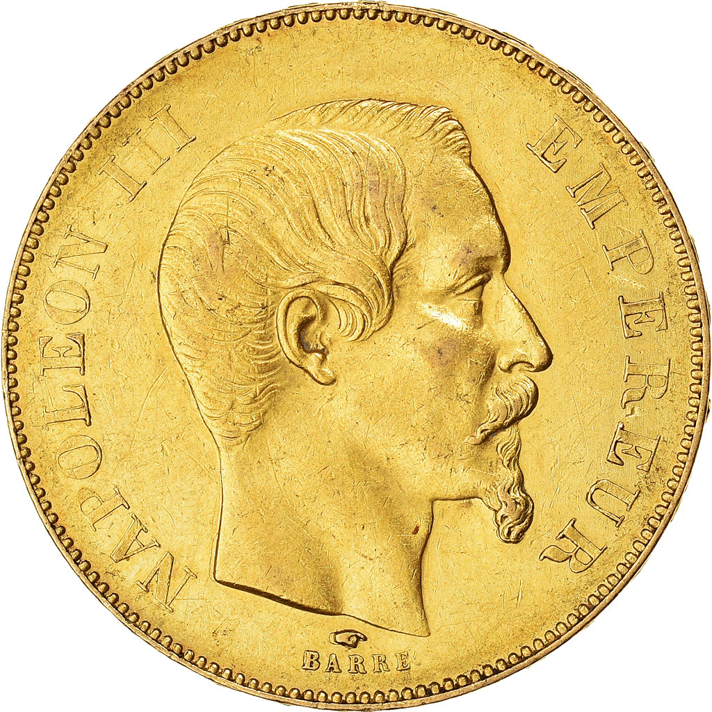 Munten, Frankrijk, Napoleon III, 50 Francs, 1857, Paris, ZF+, Goud, KM:785.1