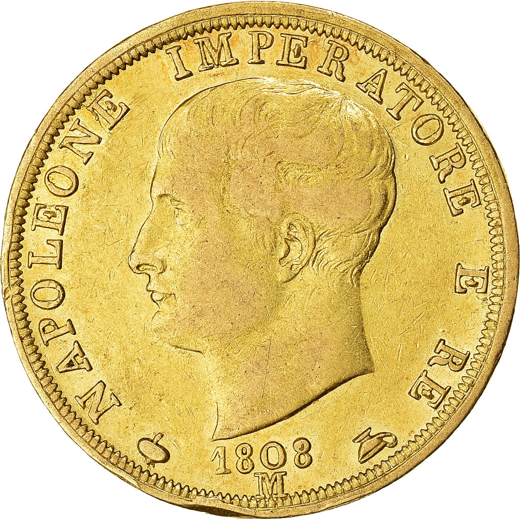 Münze, Italien Staaten, KINGDOM OF NAPOLEON, Napoleon I, 40 Lire, 1808, Milan