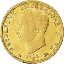 Münze, Italien Staaten, KINGDOM OF NAPOLEON, Napoleon I, 40 Lire, 1808, Milan