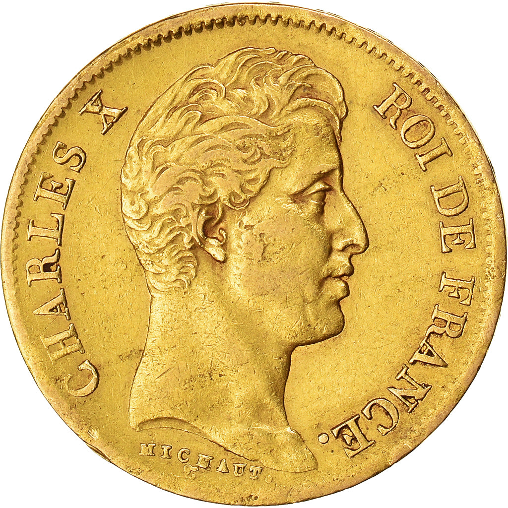 Moneda, Francia, Charles X, 40 Francs, 1830, Paris, BC+, Oro, KM:721.1
