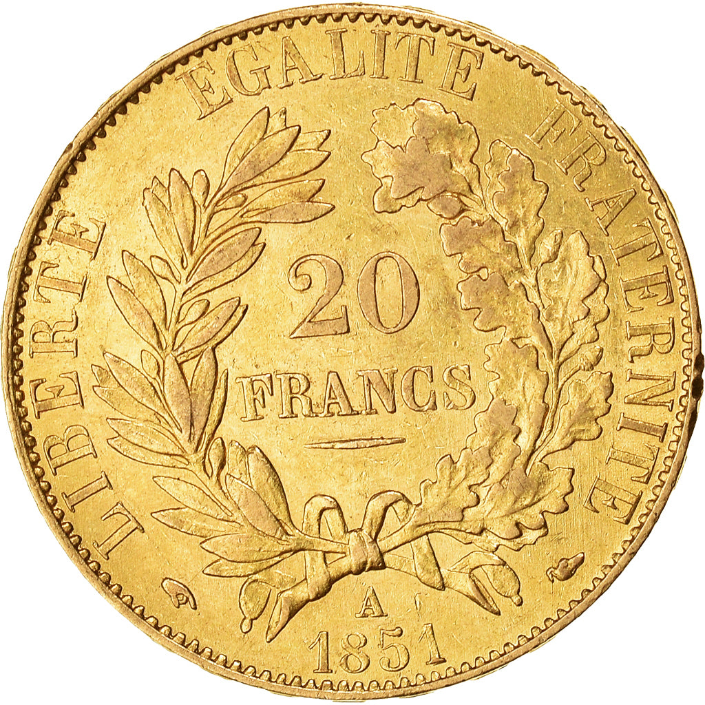 Münze, Frankreich, Cérès, 20 Francs, 1851, Paris, SS+, Gold, KM:762