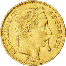 Munten, Frankrijk, Napoléon III, 20 Francs, 1868, Paris, ZF+, Goud, KM:801.1