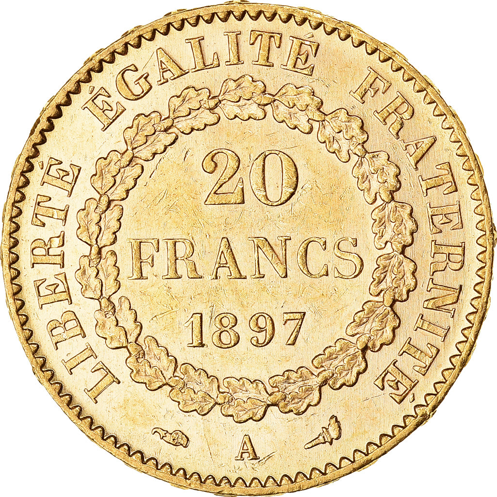 Moneda, Francia, Génie, 20 Francs, 1897, Paris, EBC, Oro, KM:825, Gadoury:1063