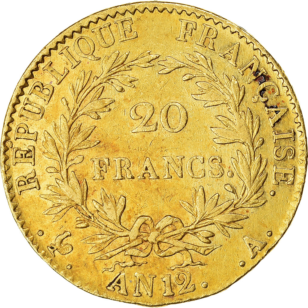 Monnaie, France, Napoléon I, 20 Francs, An 12, Paris, TTB, Or, Gadoury:1021