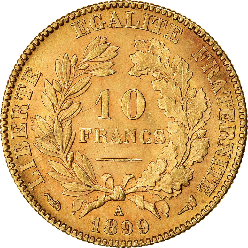 Münze, Frankreich, Cérès, 10 Francs, 1899, Paris, SS+, Gold, KM:830