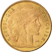 Munten, Frankrijk, Marianne, 10 Francs, 1907, Paris, ZF+, Goud, KM:846