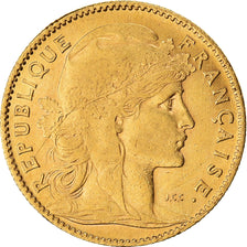 Munten, Frankrijk, Marianne, 10 Francs, 1909, Paris, ZF+, Goud, KM:846