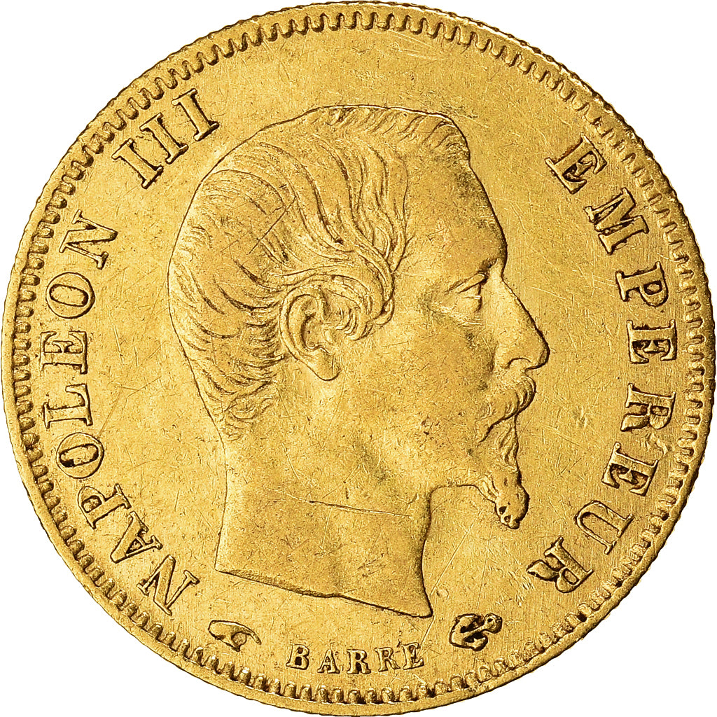Coin, France, Napoleon III, 5 Francs, 1858, Paris, EF(40-45), Gold, KM:787.1