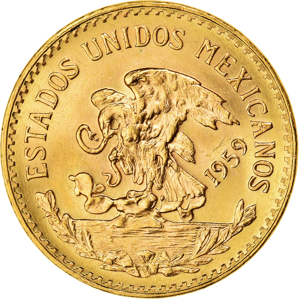 Coin, Mexico, 20 Pesos, 1959, Mexico City, AU(55-58), Gold, KM:478