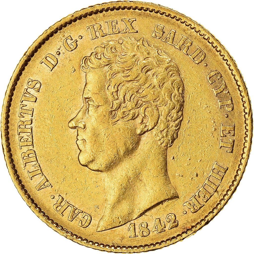 Moneda, Estados italianos, SARDINIA, Carlo Alberto, 20 Lire, 1842, Genoa, MBC