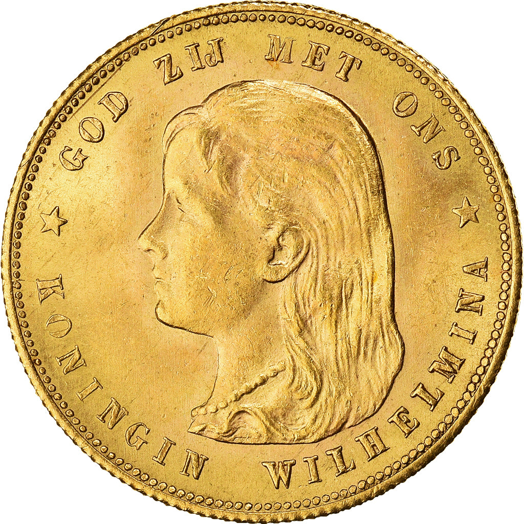 Münze, Niederlande, Wilhelmina I, 10 Gulden, 1897, UNZ, Gold, KM:118