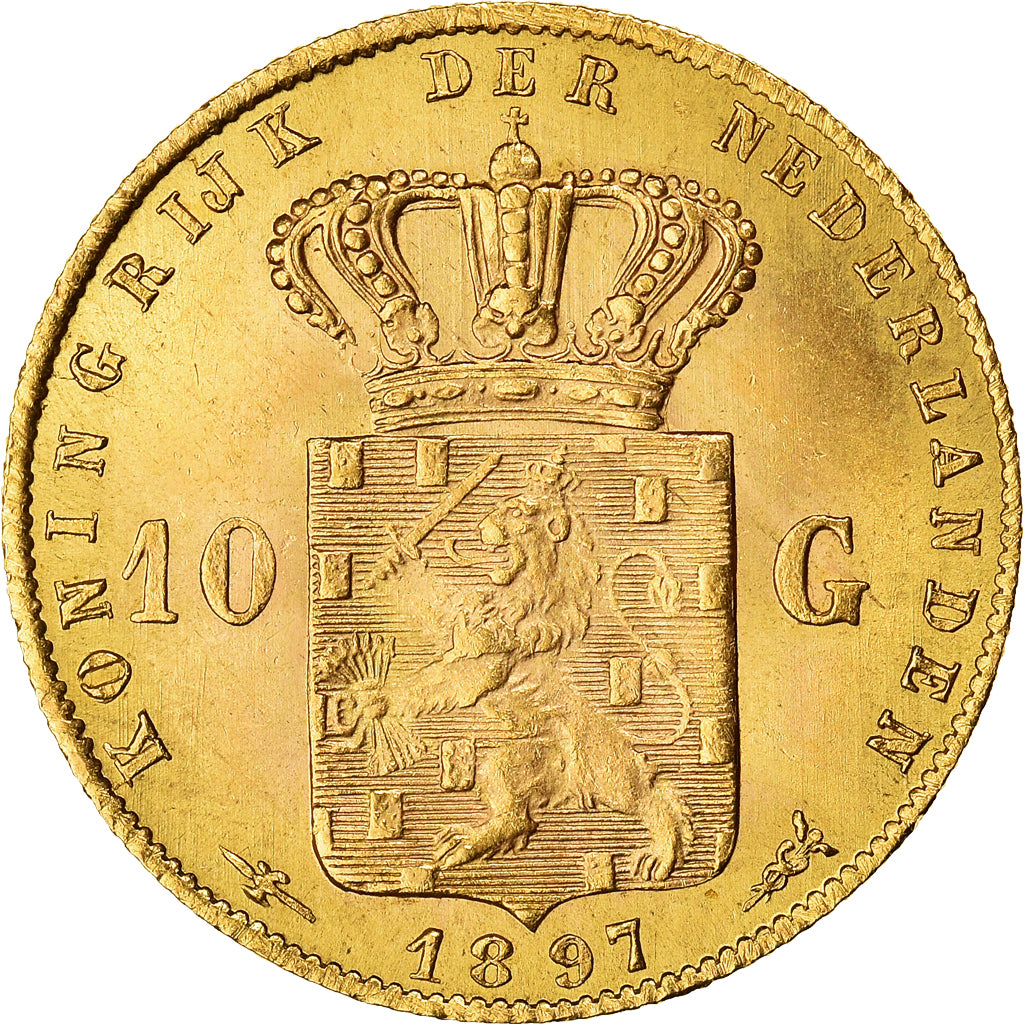 Münze, Niederlande, Wilhelmina I, 10 Gulden, 1897, UNZ, Gold, KM:118