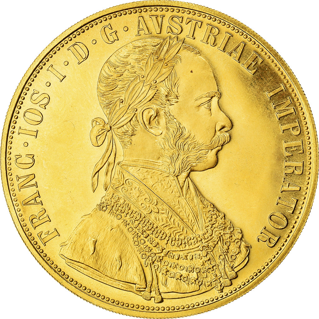 Moneta, Austria, Franz Joseph I, 4 Ducat, 1915, Vienna, Official restrike, SPL