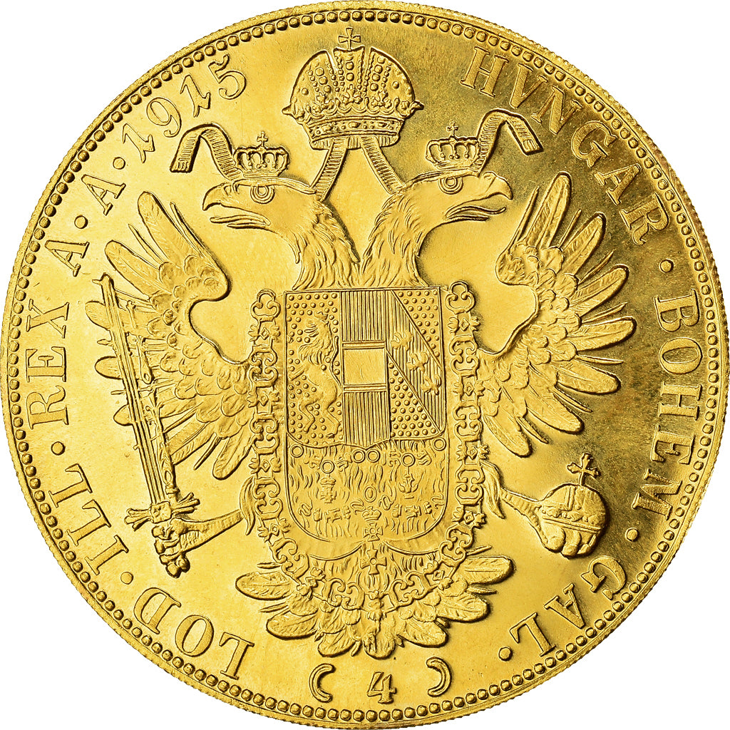 Moneta, Austria, Franz Joseph I, 4 Ducat, 1915, Vienna, Official restrike, SPL