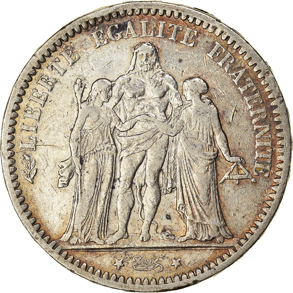 Moneta, Francia, Hercule, 5 Francs, 1872, Paris, MB+, Argento, KM:820.1