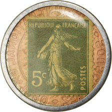 Moeda, França, Credit Lyonnais, 5 Centimes, 1920, Timbre-Monnaie, AU(50-53)