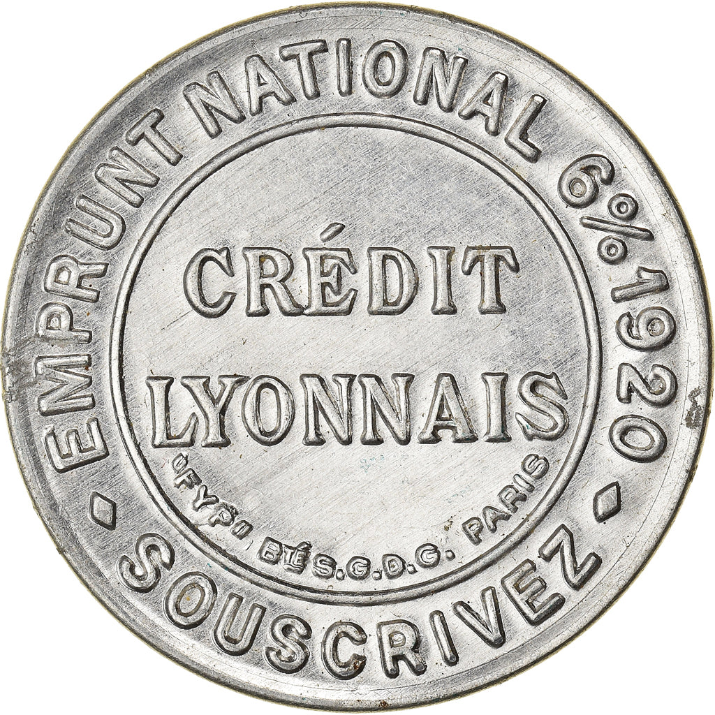 Moeda, França, Credit Lyonnais, 5 Centimes, 1920, Timbre-Monnaie, AU(50-53)