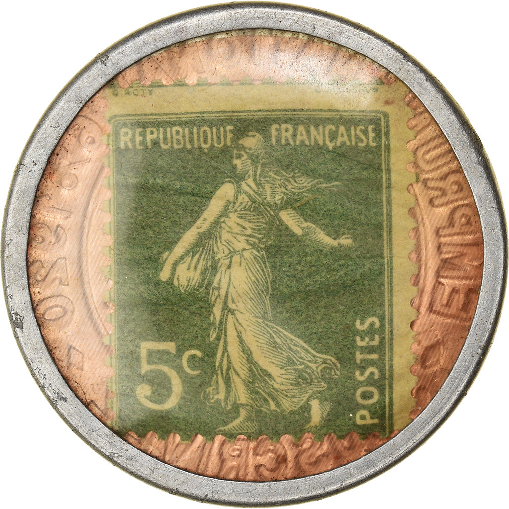 Moneda, Francia, Credit Lyonnais, 5 Centimes, 1920, Timbre-Monnaie, MBC+