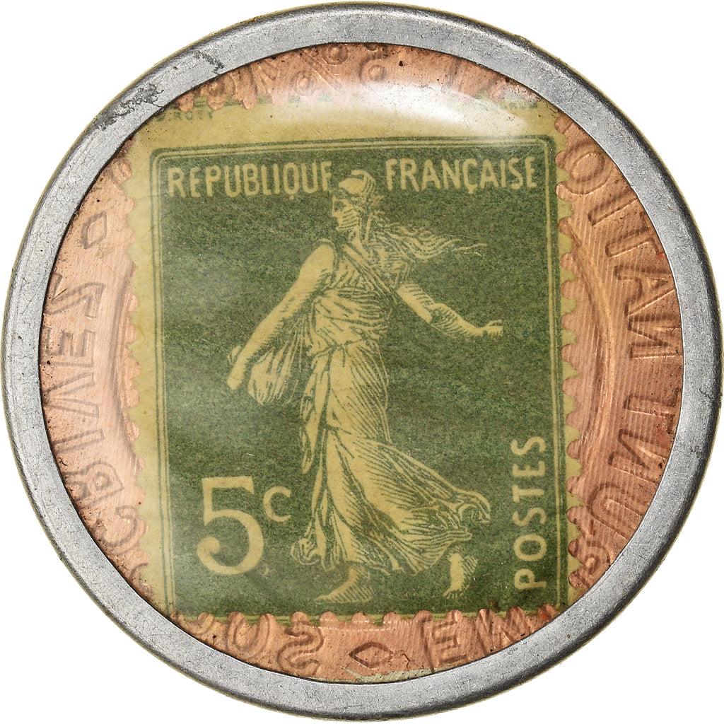 Munten, Frankrijk, Credit Lyonnais, 5 Centimes, 1920, Timbre-Monnaie, ZF+