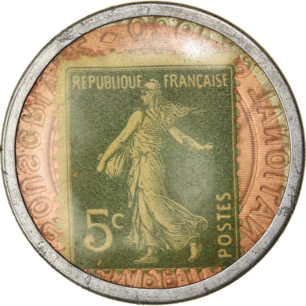 Moeda, França, Credit Lyonnais, 5 Centimes, 1920, Timbre-Monnaie, AU(50-53)