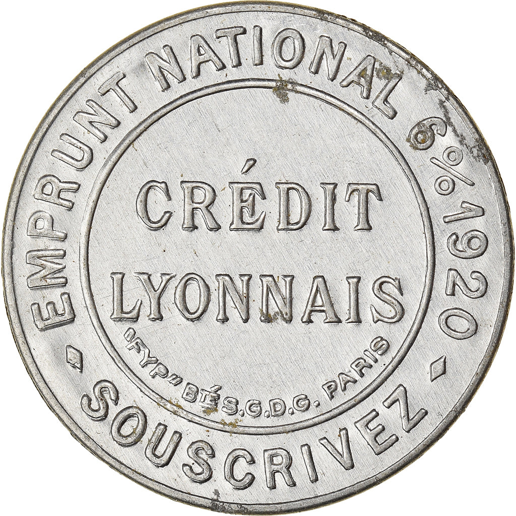 Münze, Frankreich, Credit Lyonnais, 10 Centimes, 1920, Timbre-Monnaie, SS+