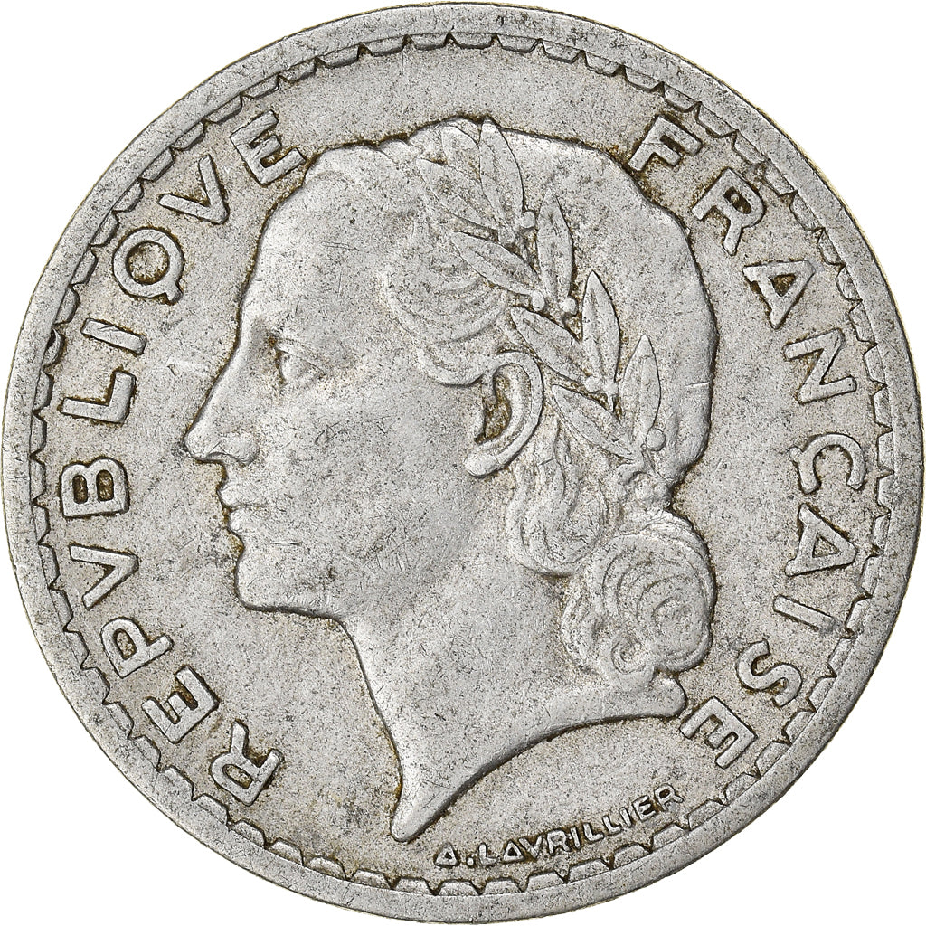 Coin, France, Lavrillier, 5 Francs, 1948, Beaumont - Le Roger, 9 closed
