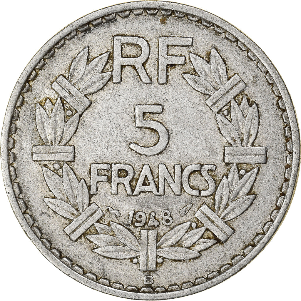 Coin, France, Lavrillier, 5 Francs, 1948, Beaumont - Le Roger, 9 closed