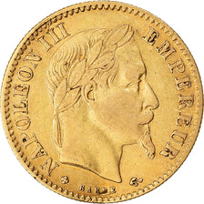 Munten, Frankrijk, Napoleon III, 10 Francs, 1863, Paris, FR+, Goud, KM:800.1