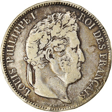 Moneta, Francia, Louis-Philippe, 5 Francs, 1837, Bordeaux, MB, Argento