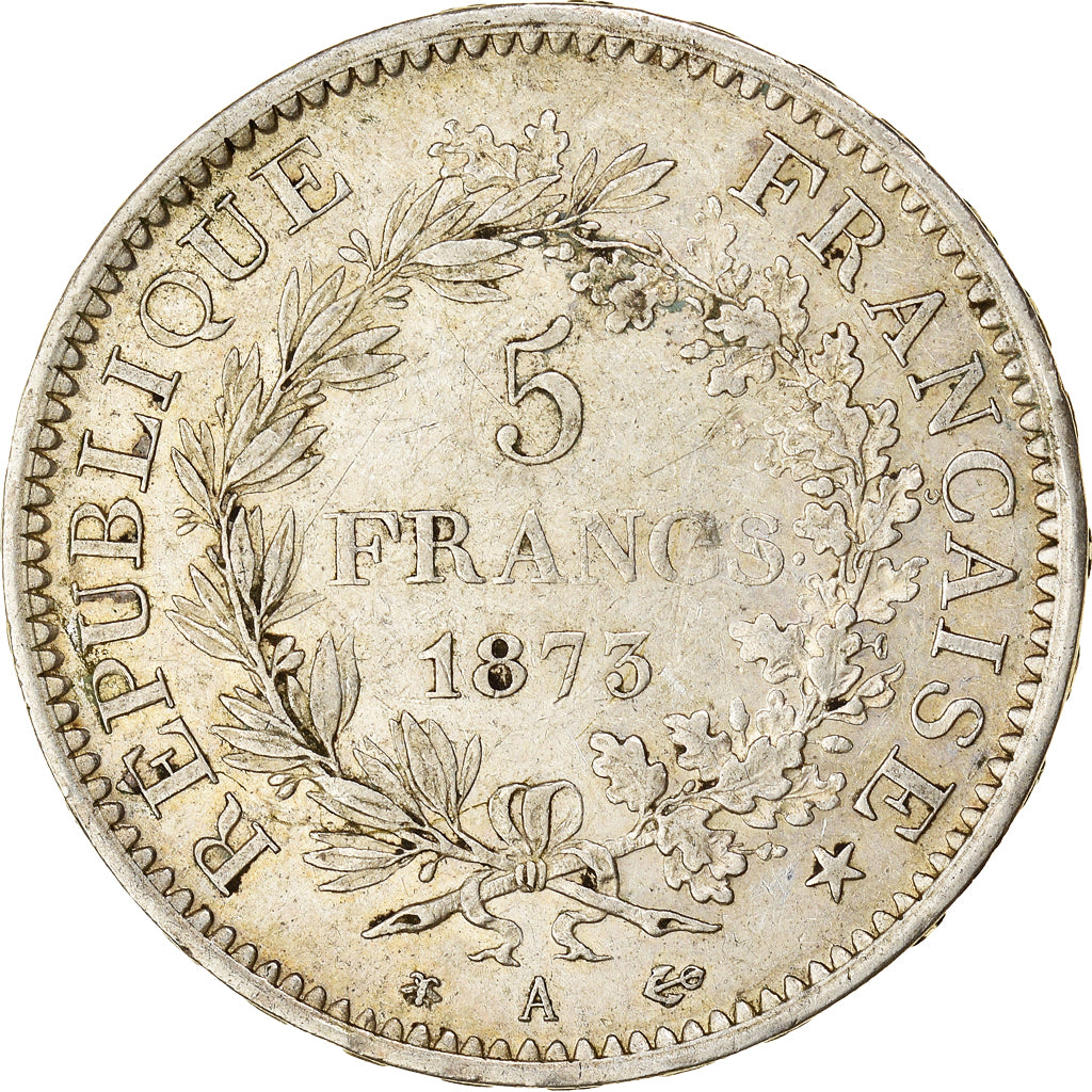 Coin, France, Hercule, 5 Francs, 1873, Paris, EF(40-45), Silver, KM:820.1