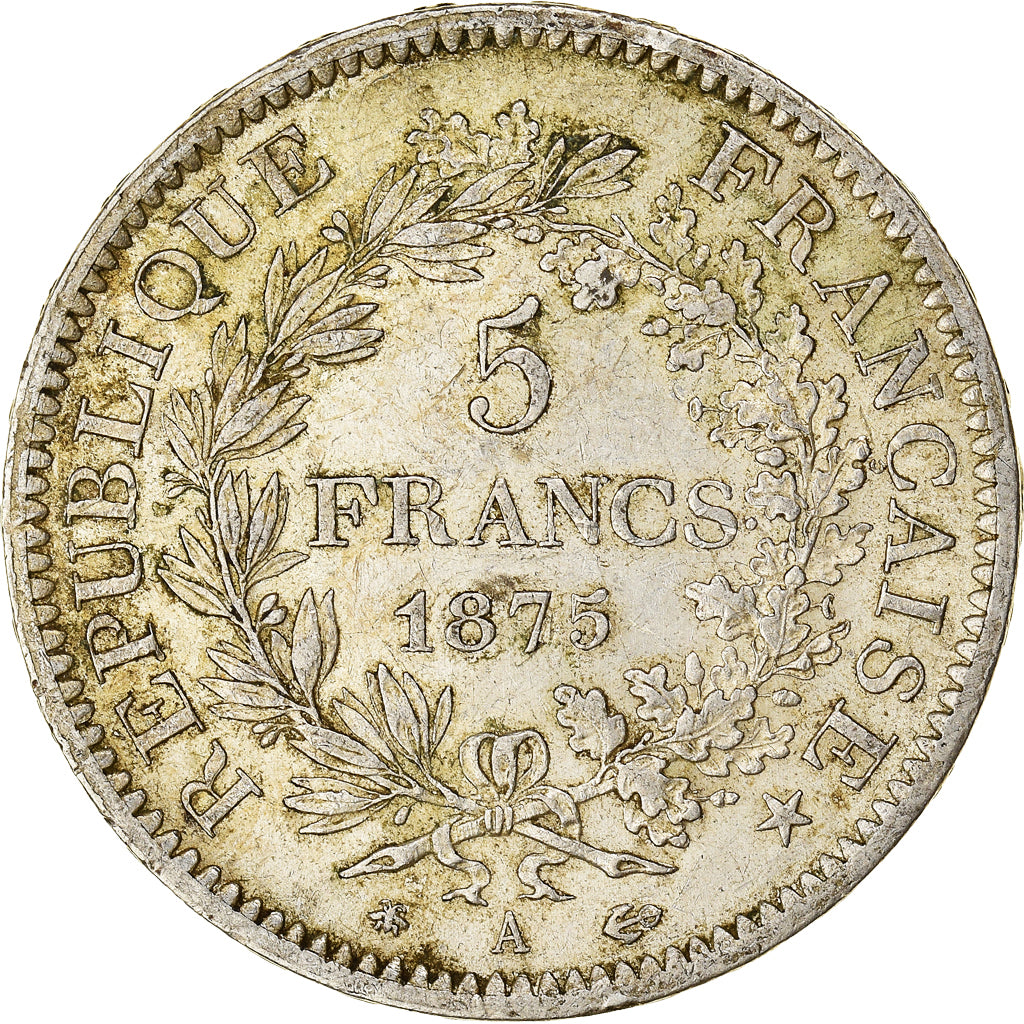 Coin, France, Hercule, 5 Francs, 1875, Paris, EF(40-45), Silver, KM:820.1