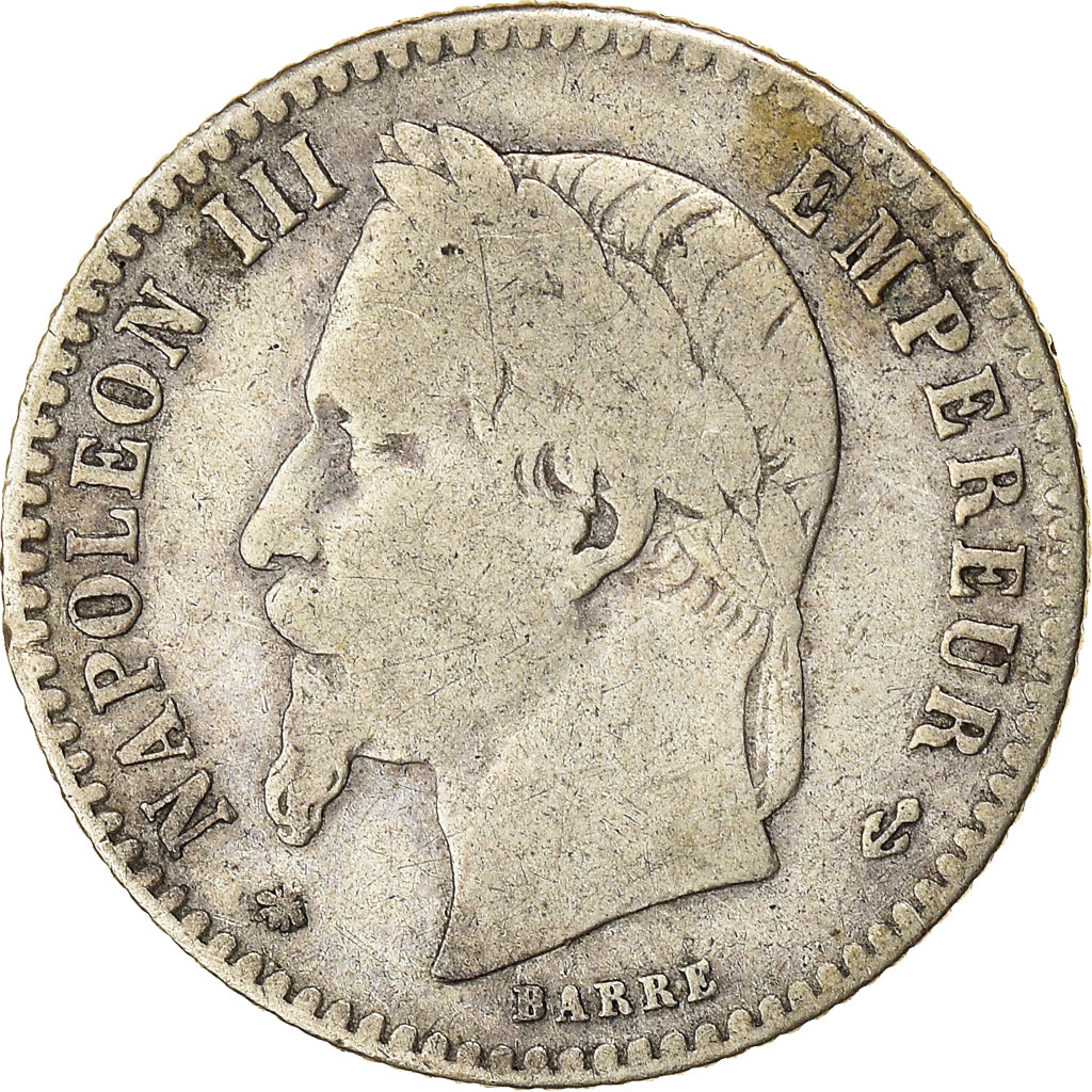 Moeda, França, Napoleon III, 50 Centimes, 1866, Paris, VF(20-25), Prata