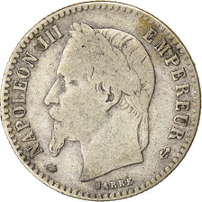 Moeda, França, Napoleon III, 50 Centimes, 1866, Paris, VF(20-25), Prata