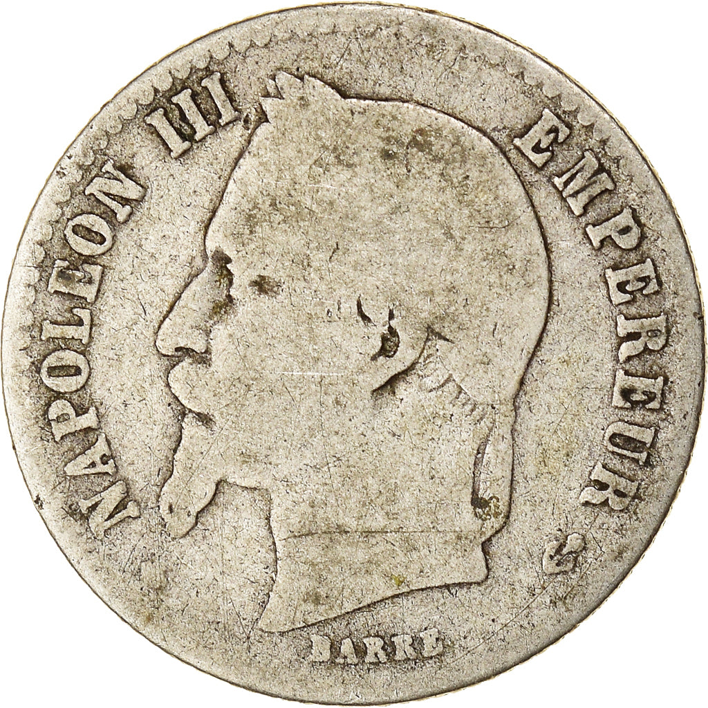 Moneta, Francia, Napoleon III, 50 Centimes, 1864, Strasbourg, B+, Argento