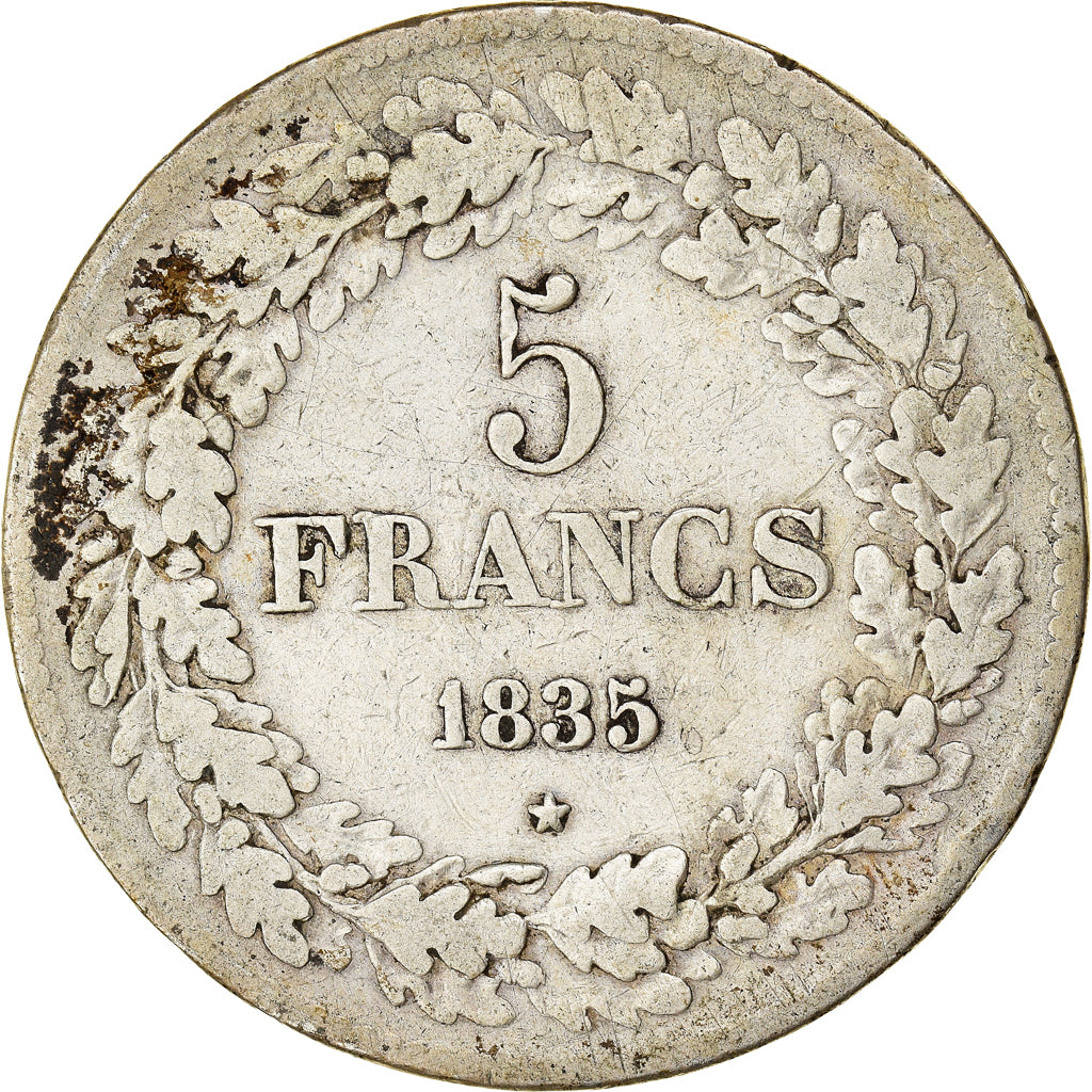 Munten, België, Leopold I, 5 Francs, 5 Frank, 1835, Brussels, FR, Zilver