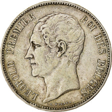 Moeda, Bélgica, Leopold I, 5 Francs, 5 Frank, 1849, Brussels, EF(40-45), Prata