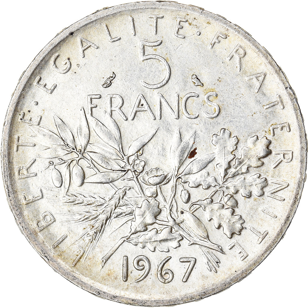 Coin, France, Semeuse, 5 Francs, 1967, Paris, AU(50-53), Silver, KM:926
