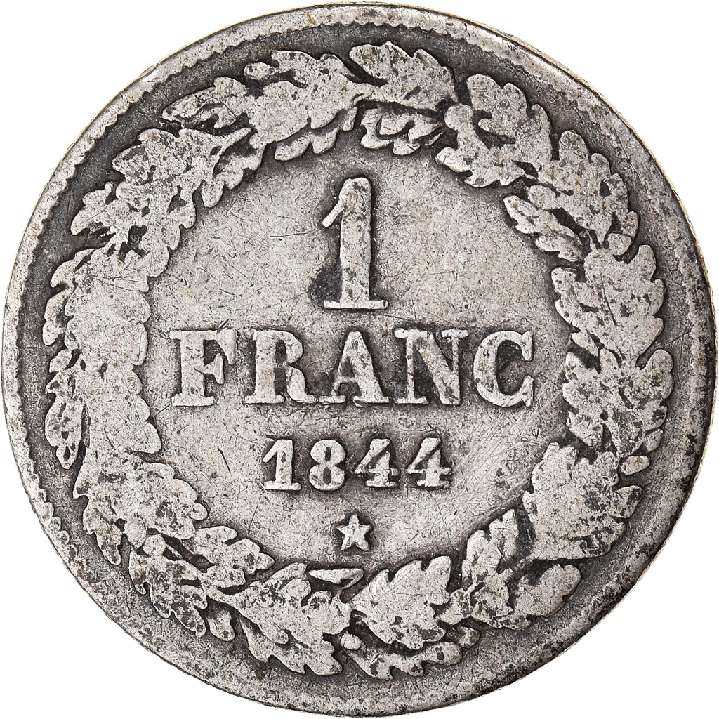 Munten, België, Leopold I, Franc, 1844, Brussels, FR, Zilver, KM:7.1